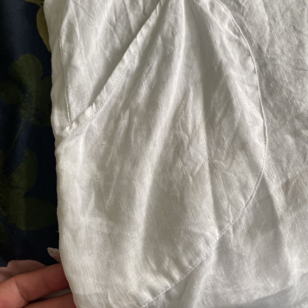 For Cynthia White Sleeveless beach swim coverup linen - Picture 4 of 7